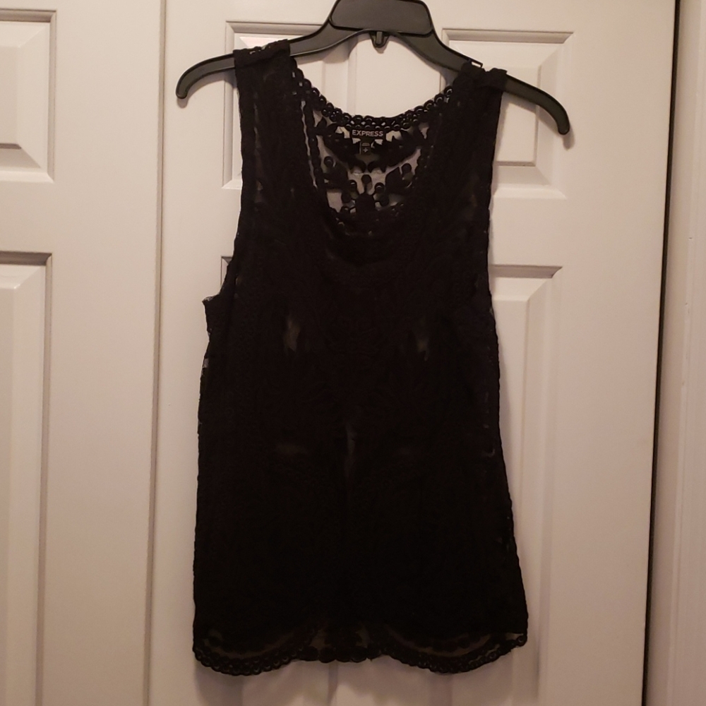 Black express size S lace tank.